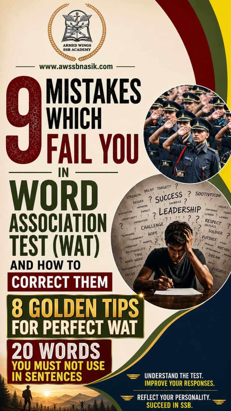 9 Mistakes Which Fail You in Word Association Test (WAT) and How to Correct Them – SSB WAT Book by Armed Wings SSB Academy